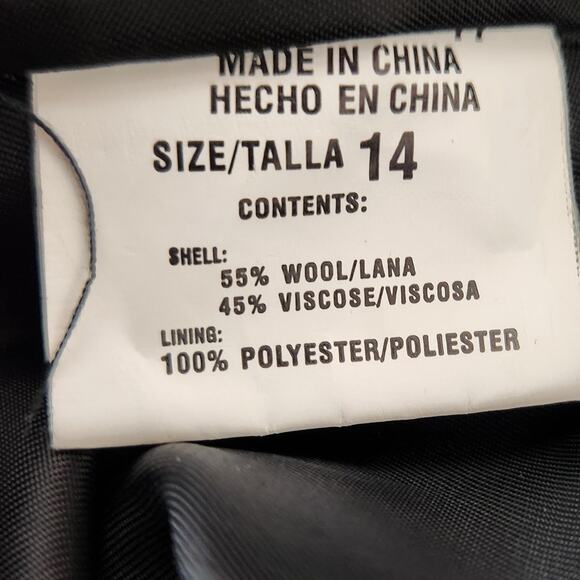 Vintage Harve Benard Wool Blend Collarless Dress Coat Women's Size 14 Black - Picture 7 of 7